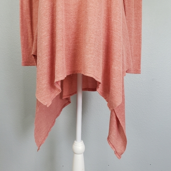 WE THE FREE Drippy Wonder Woman Waffle Knit Thermal Tunic Sz XS Orange/Peach - Picture 4 of 8
